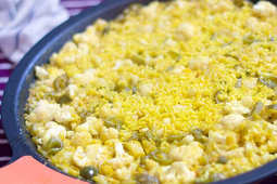 Arroz con bacalao y coliflor