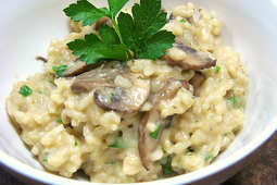 Risotto de pollo y setas