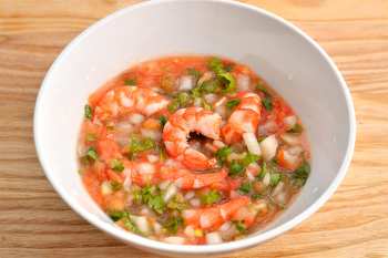 Ceviche de camarón seco - Con camarones secados al sol